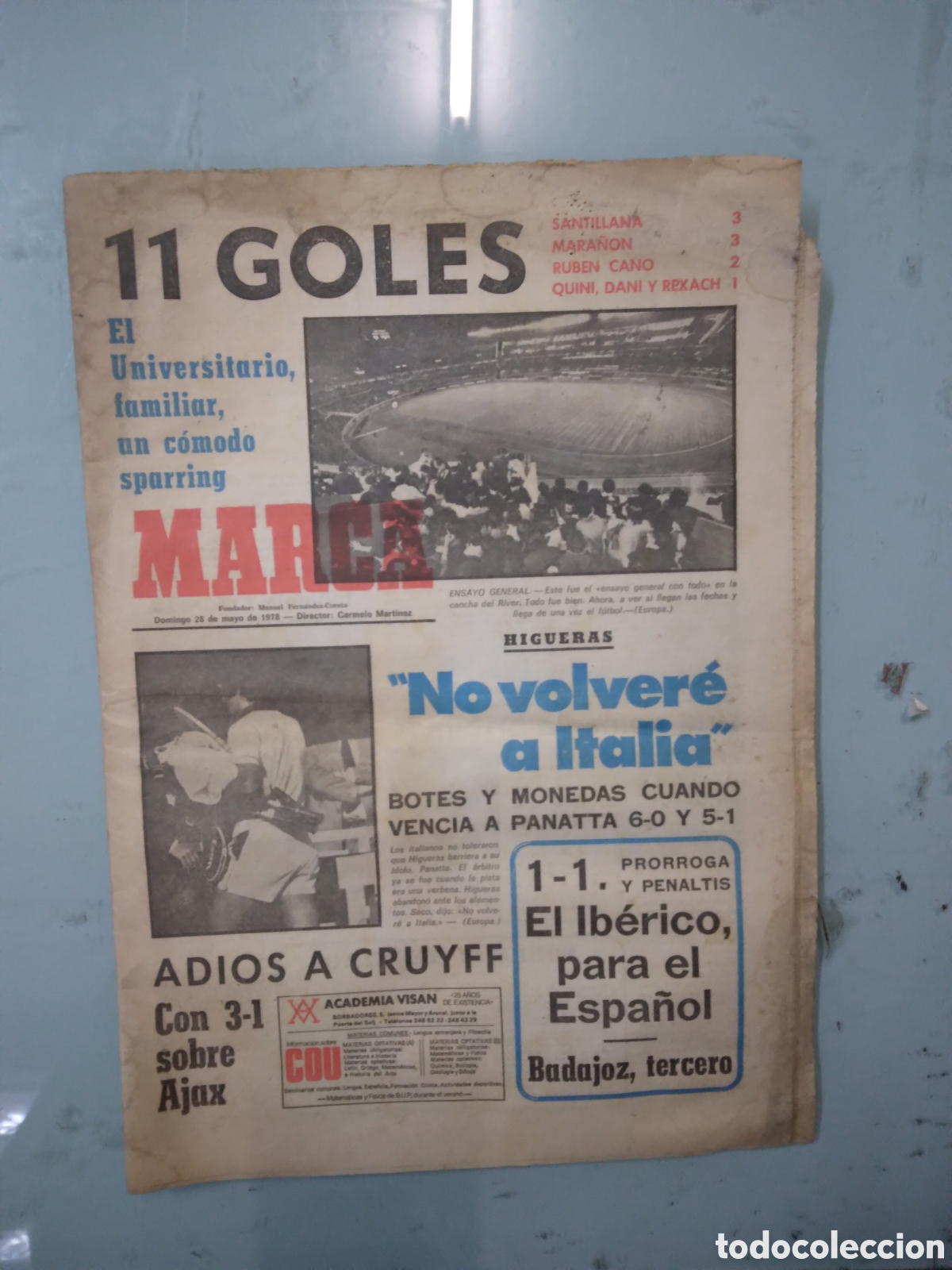 Sports collectibles: Diario Marca,28.05.1973