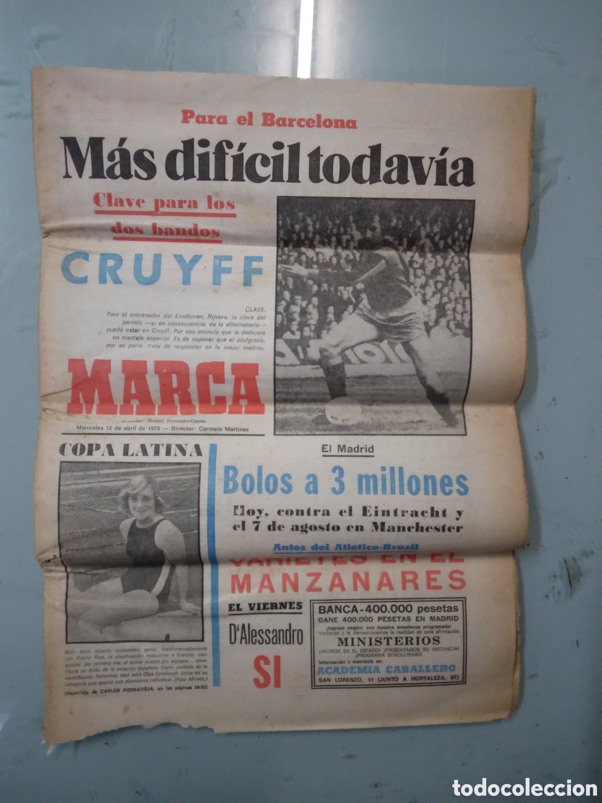 Sports collectibles: Diario Marca, 12.04.1973