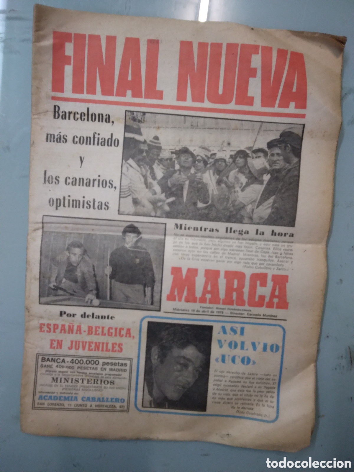Sports collectibles: Diario Marca,10.04.1973