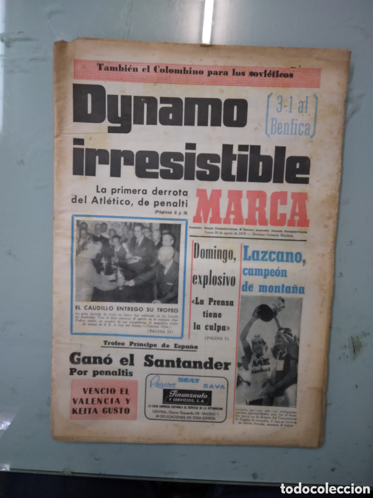 Sports collectibles: Diario Marca, 20.08.1973