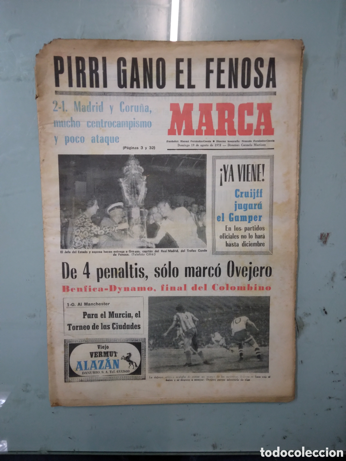 Sports collectibles: Diario Marca, 19.08.1973