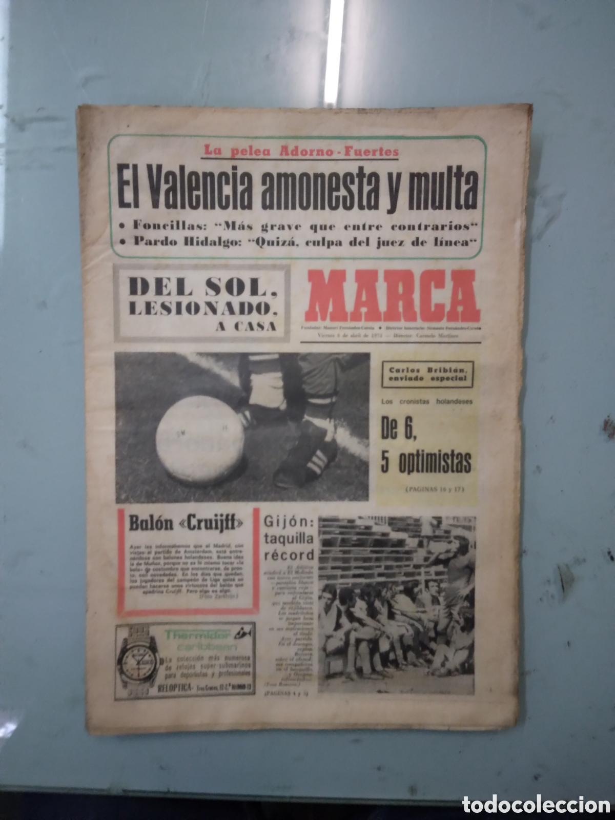 Sports collectibles: Diario Marca, 06.04.1973