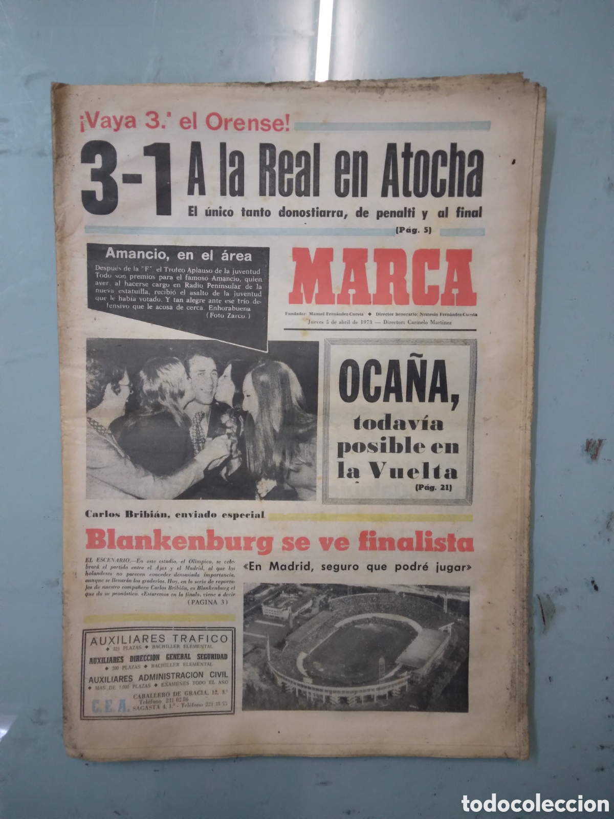 Sports collectibles: Diario Marca, 05.04.1973