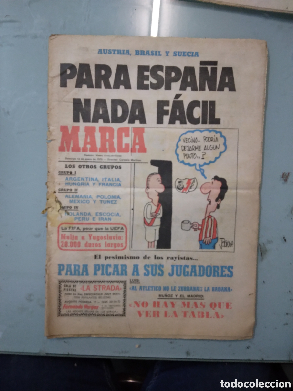 Sports collectibles: Diario Marca,15.01.1978