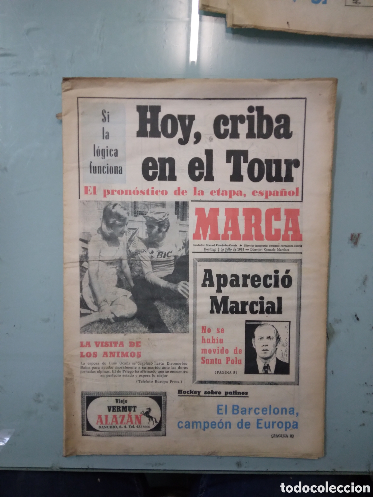 Sports collectibles: Diario Marca,08.08.1973