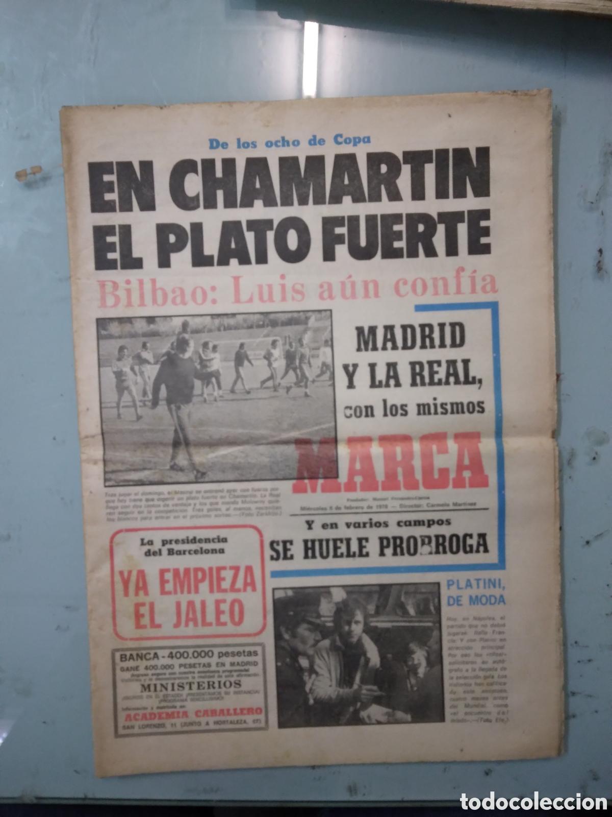 Sports collectibles: Diario Marca,08.02.1978