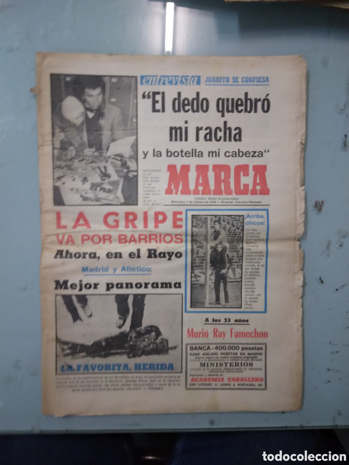 Sports collectibles: Diario Marca,01.02.1978