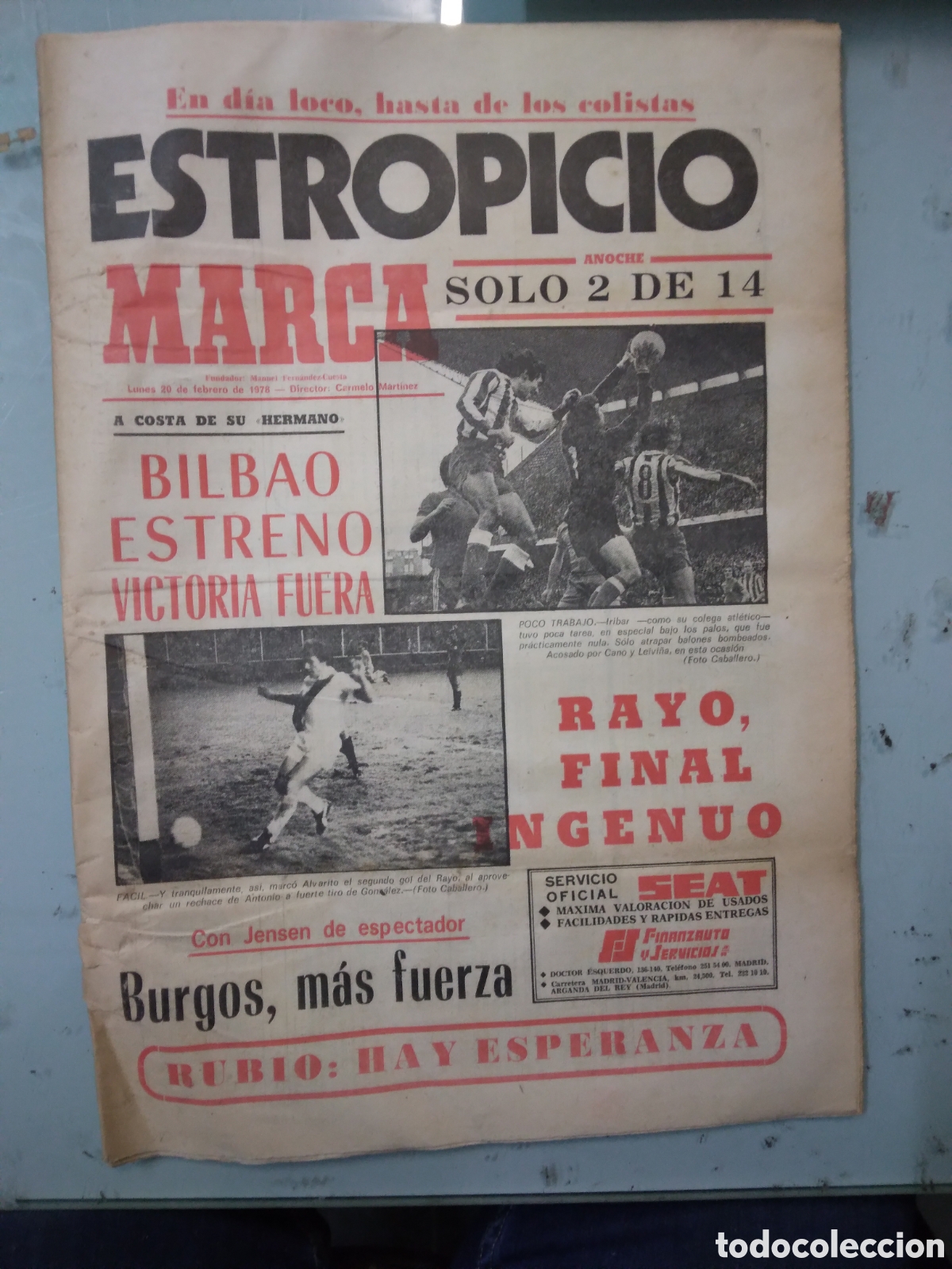 Sports collectibles: Diario Marca, 20.02.197i