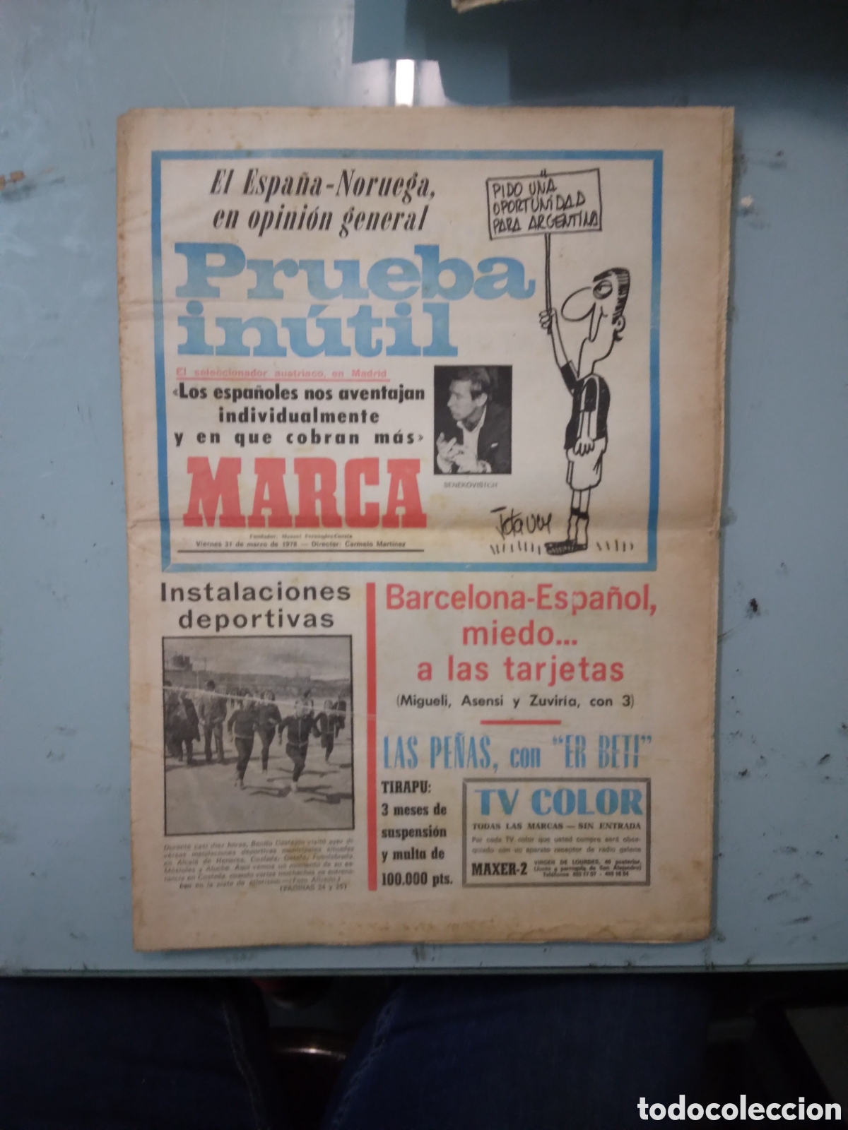 Sports collectibles: Diario Marca,31.03.1978