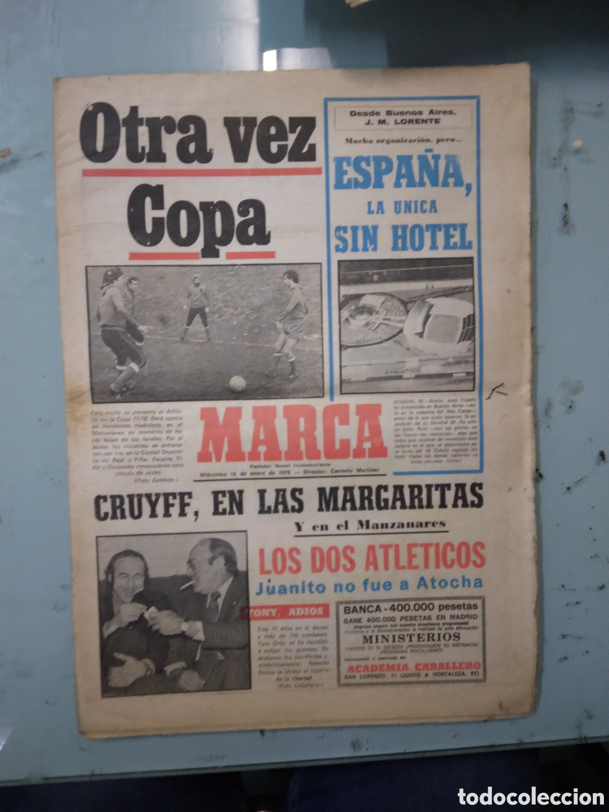 Sports collectibles: Diario Marca, 18.01.1978