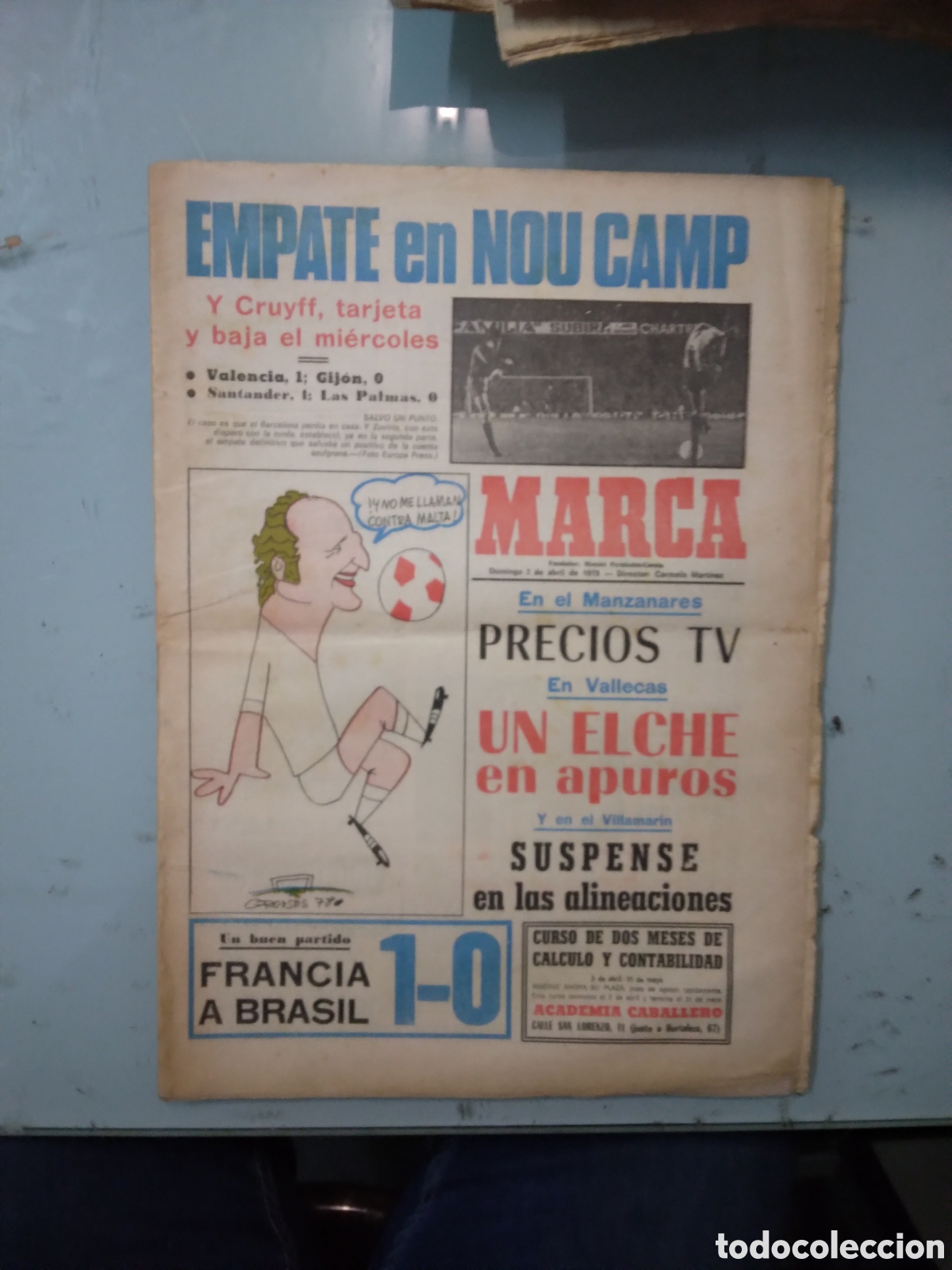 Sports collectibles: Diario Marca, 02.04.1978