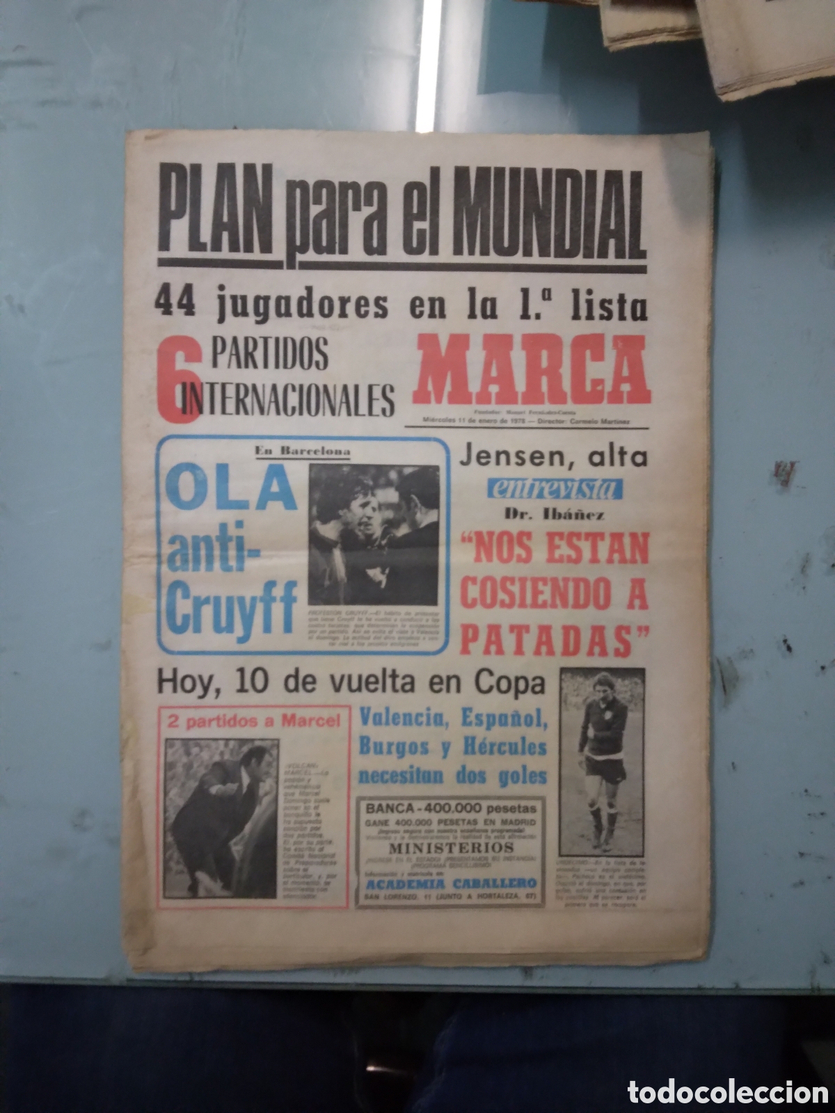 Sports collectibles: Diario Marca, 11.01.1978