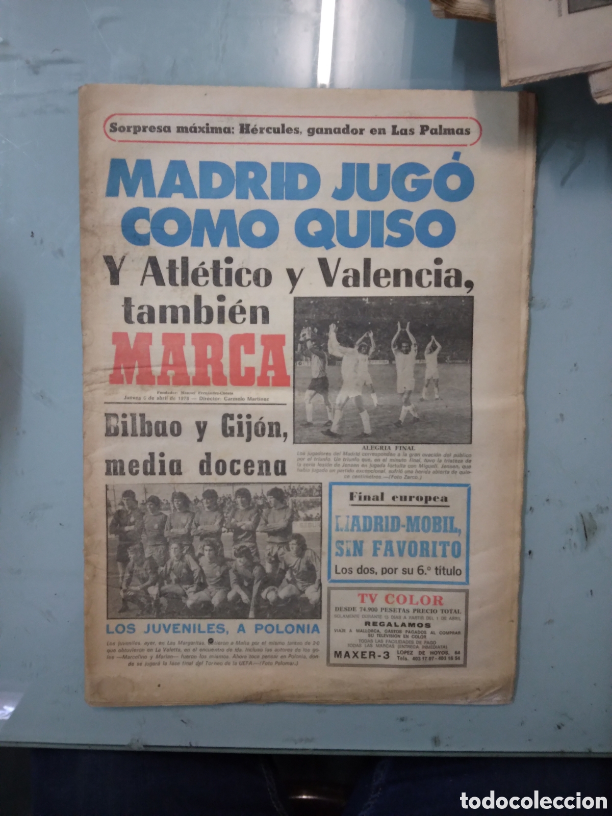 Sports collectibles: Diario Marca, 06.04.1978