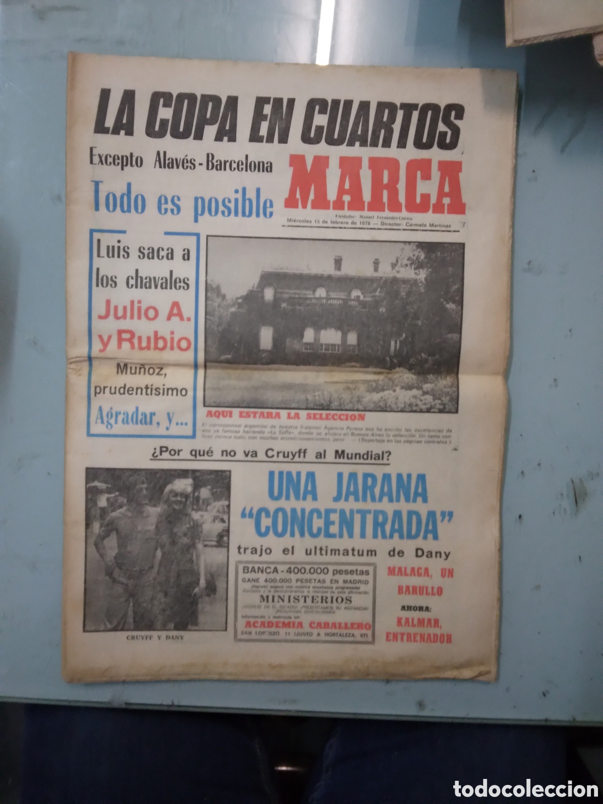 Sports collectibles: Diario Marca, 15.01.1978
