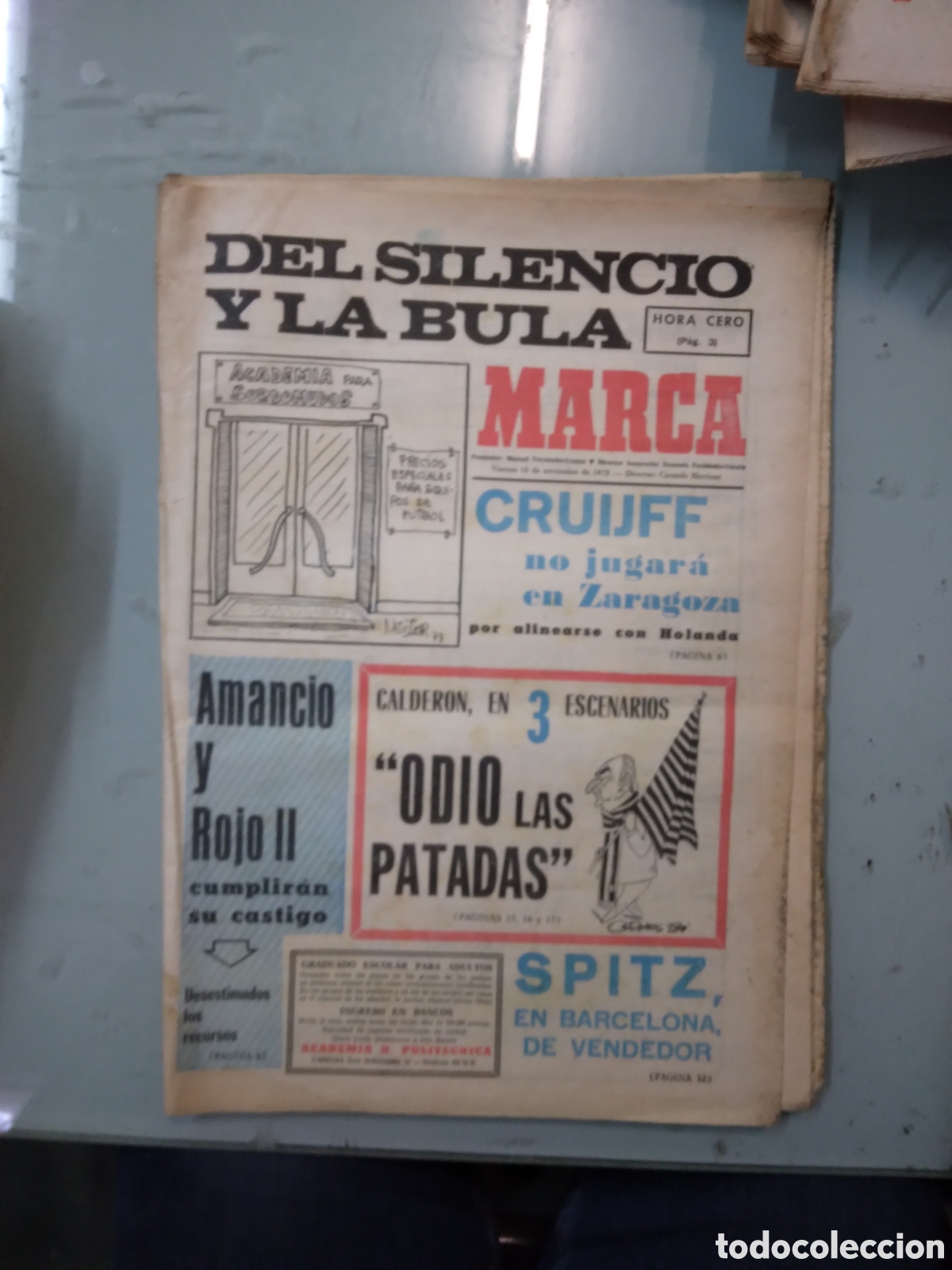 Sports collectibles: Diario Marca, 16,11.1973