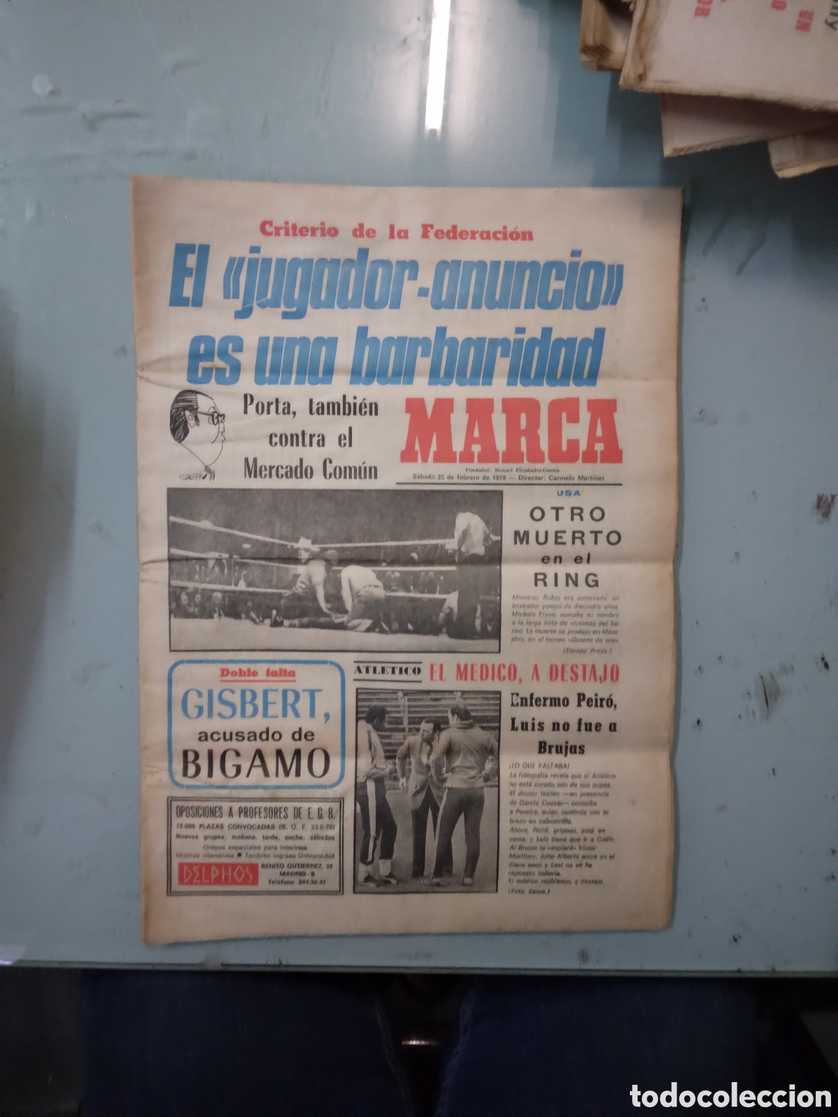 Sports collectibles: Diario Marca, 25.02.1978