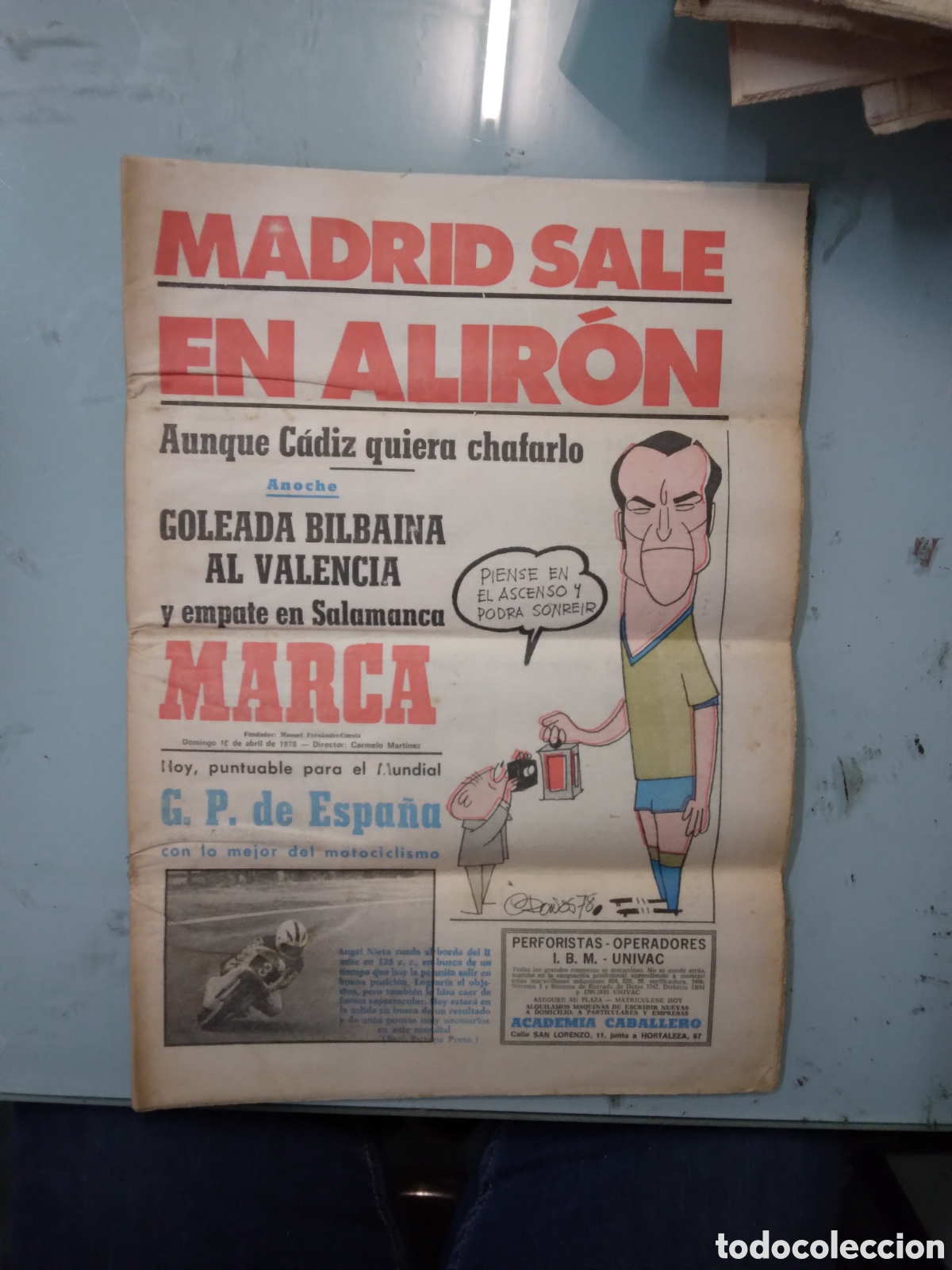 Sports collectibles: Diario Marca,16.04.1978