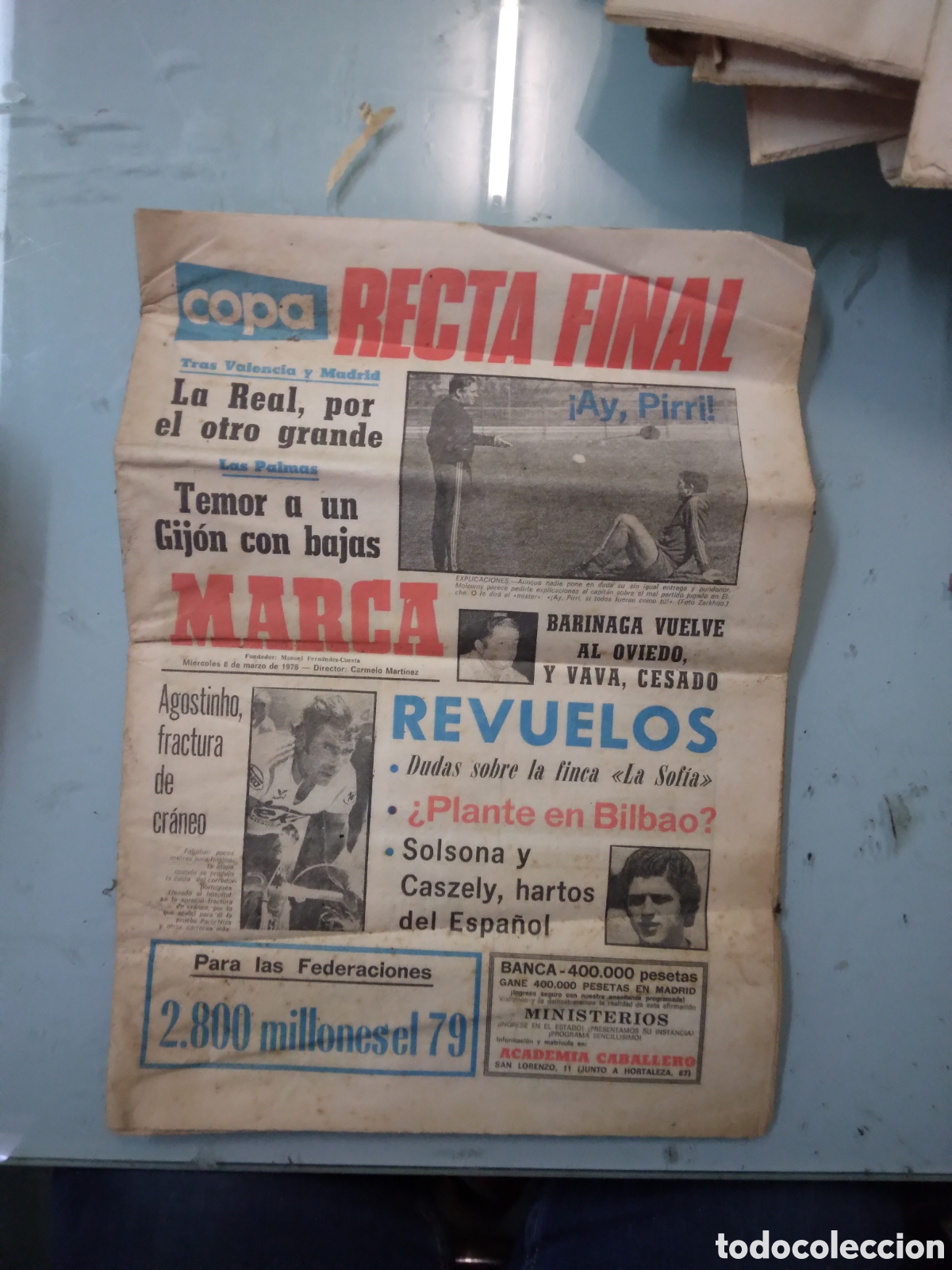 Sports collectibles: Diario Marca,08.03.1978