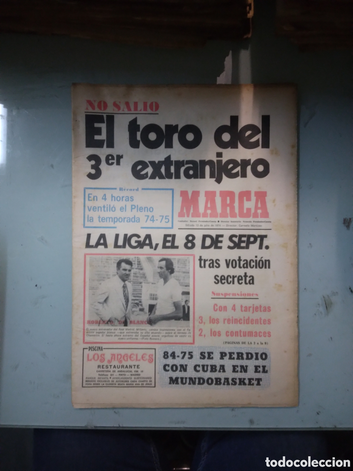 Collectionnisme sportif: Marca, 1974, 13 julio