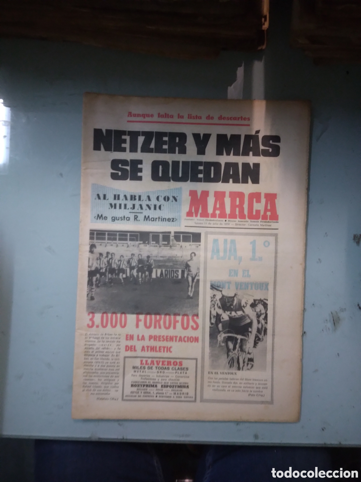 Coleccionismo deportivo: Marca, 1974,11 julio - Foto 1