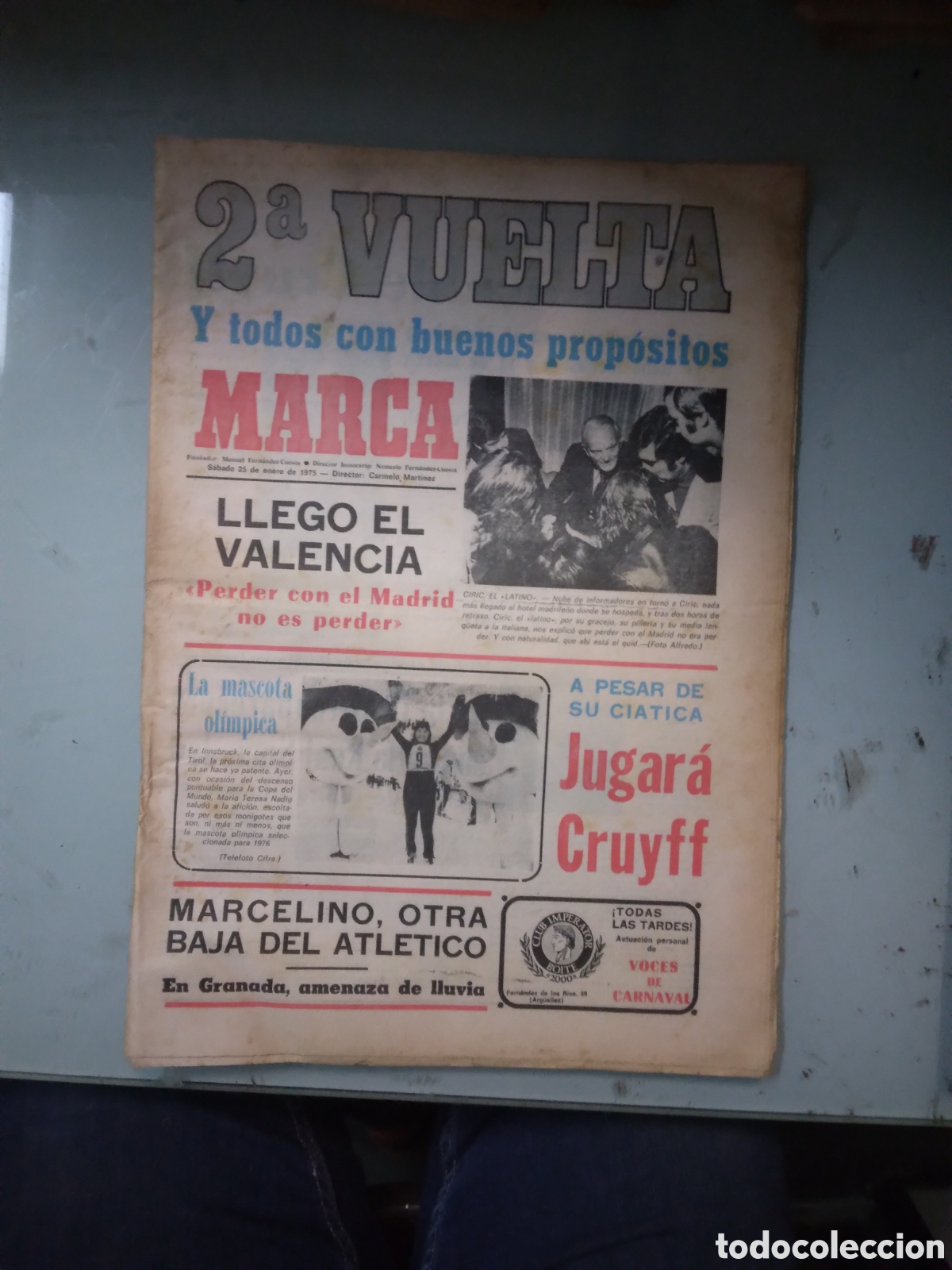 Coleccionismo deportivo: Marca, 1975, 25 enero - Foto 1
