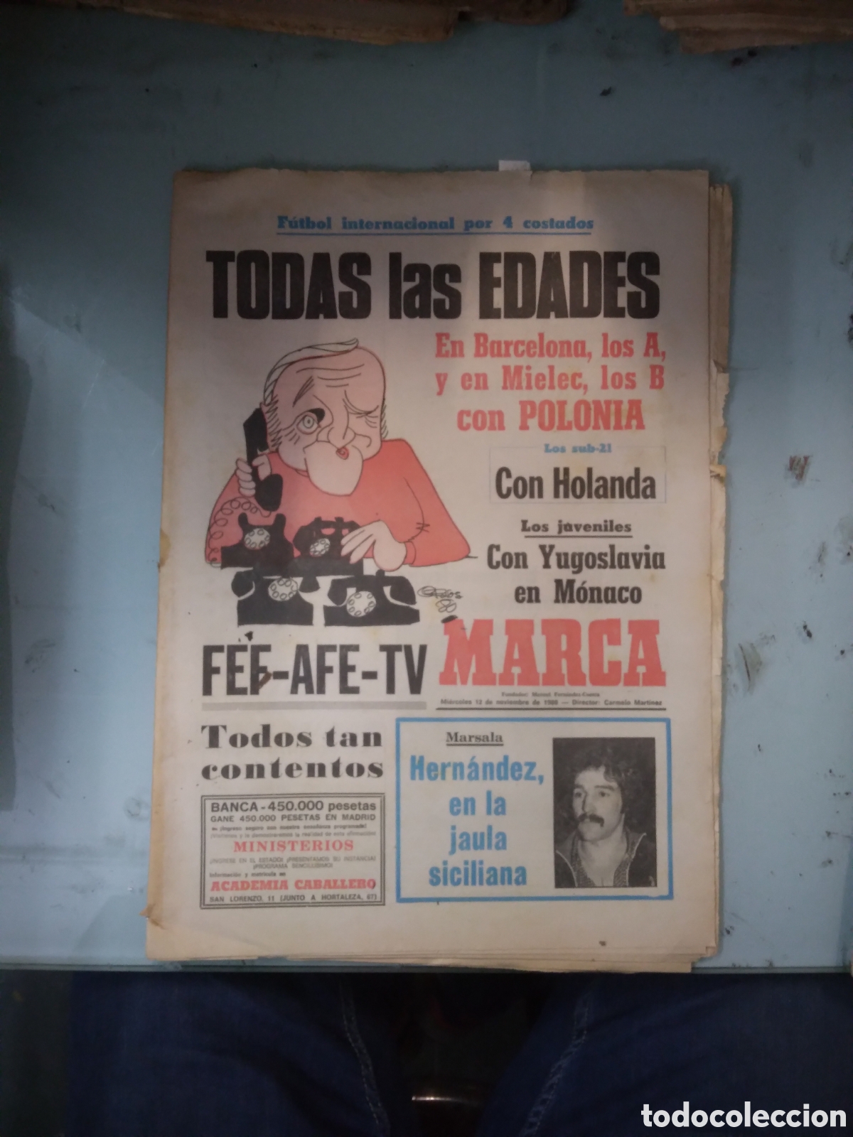 Sports collectibles: Diario Marca, 1980,12 noviembre
