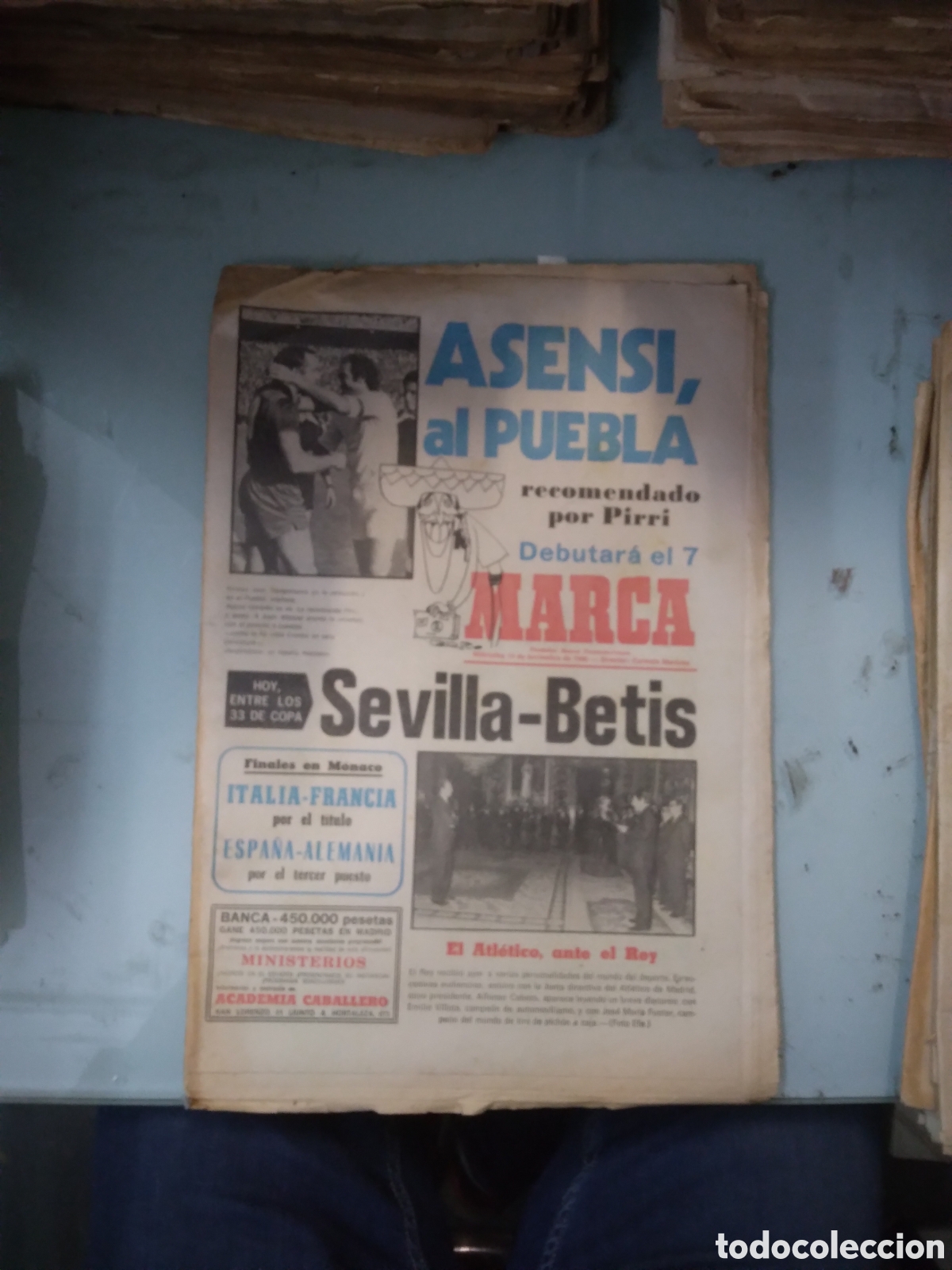 Sports collectibles: Diario Marca, 1980, 19 noviembre