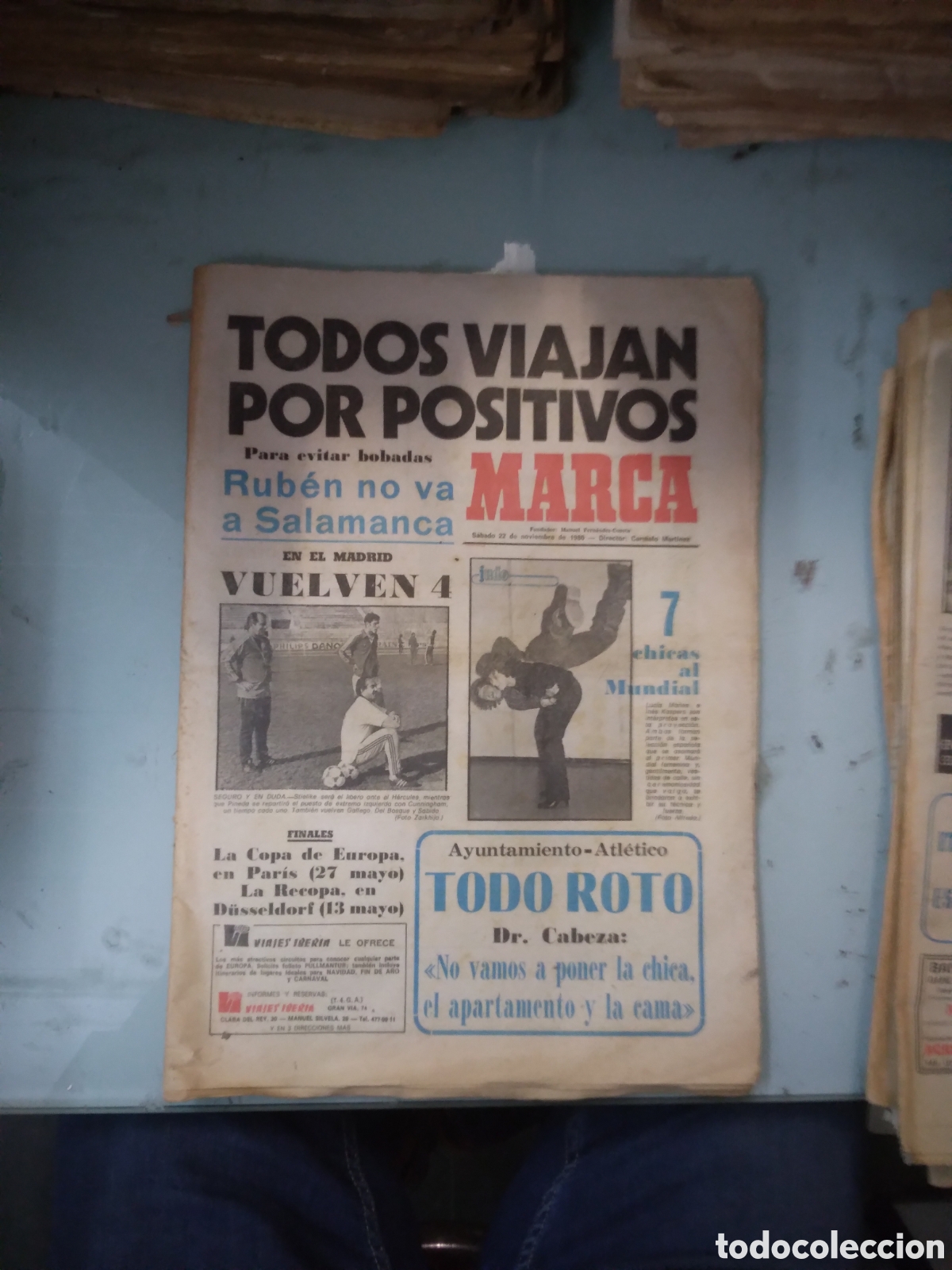 Sports collectibles: Diario Marca, 1980, 22 noviembre