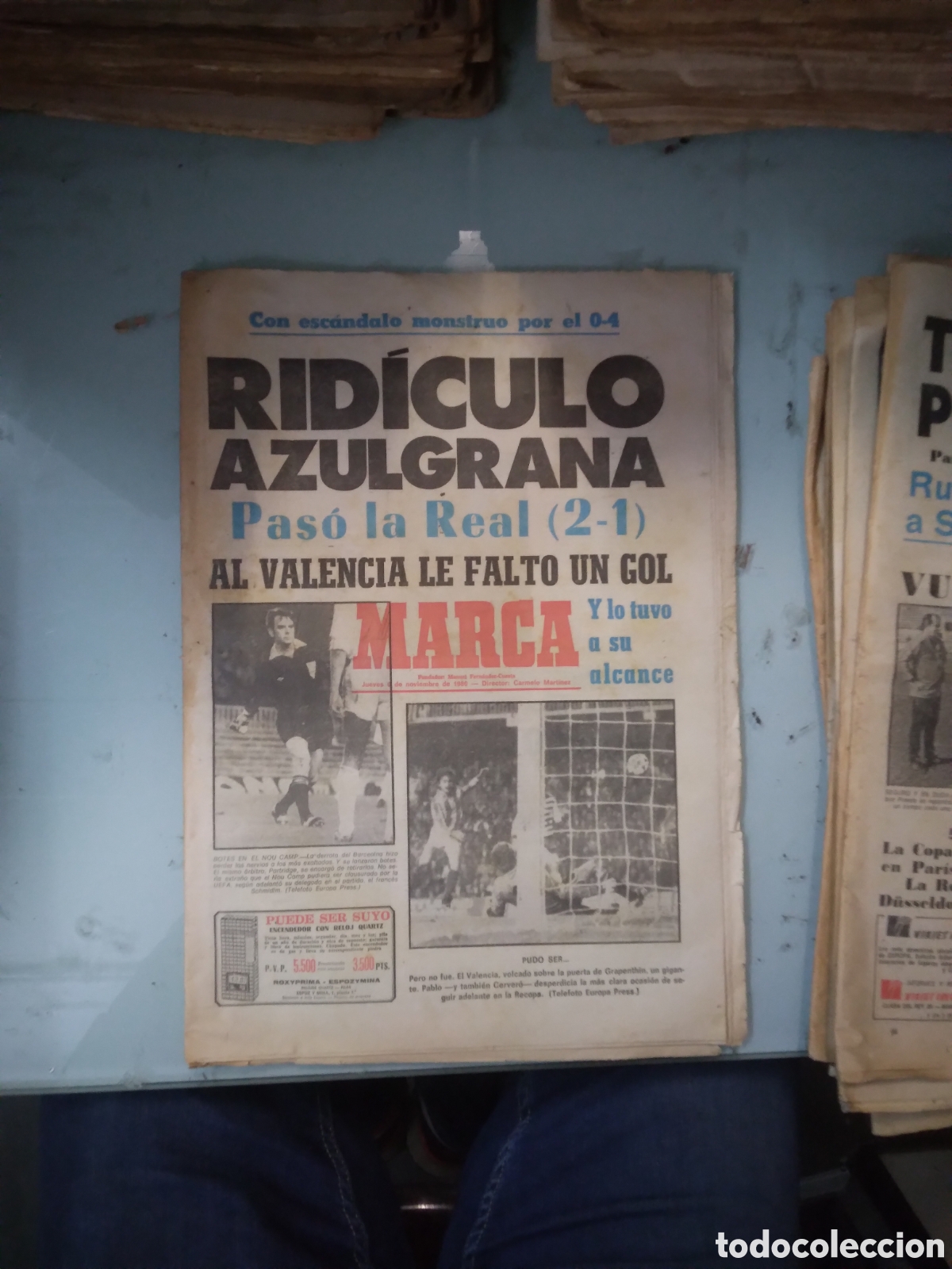 Sports collectibles: Diario Marca, 1980, 6 noviembre