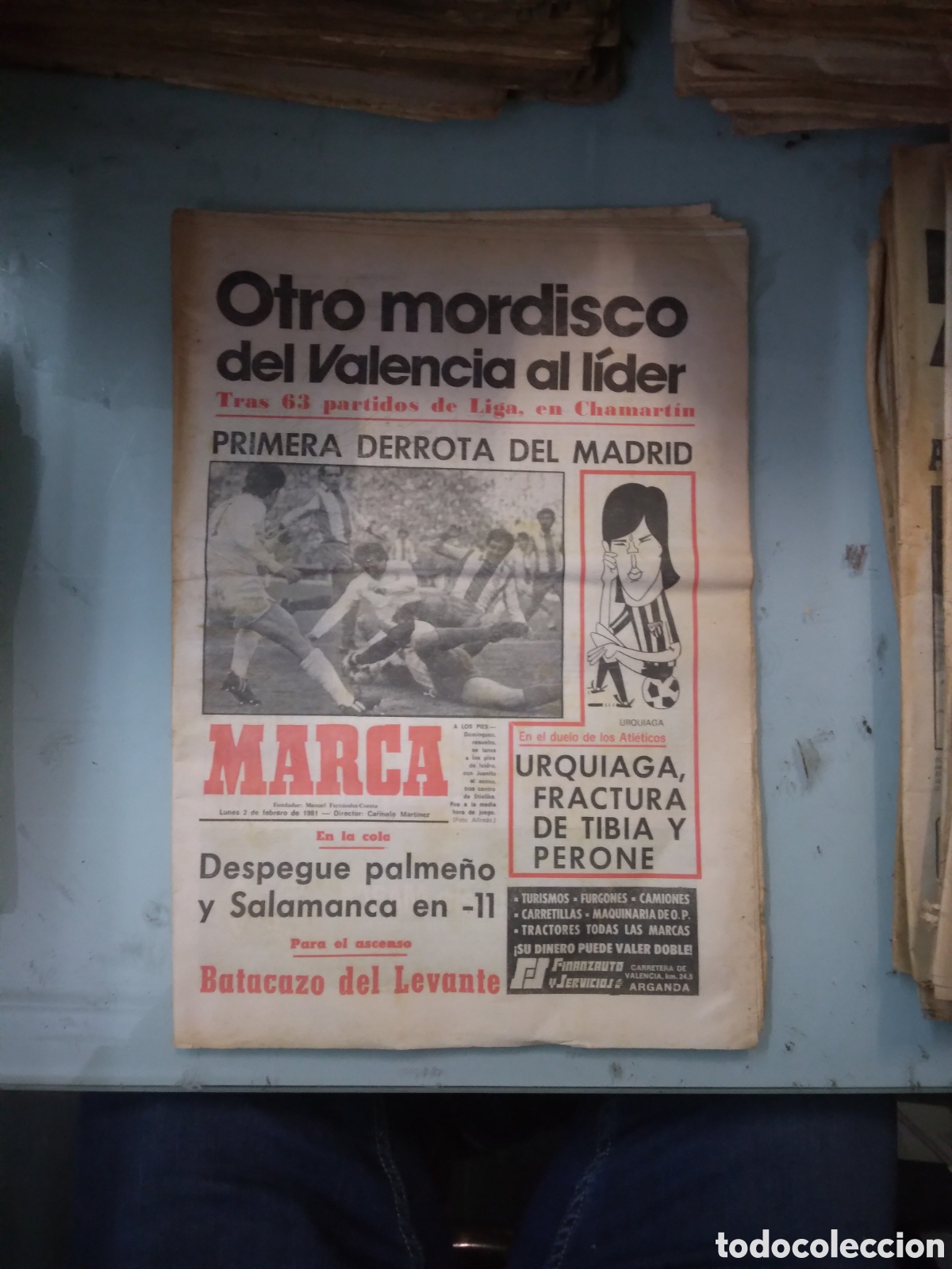 Sports collectibles: Diario Marca, 1981, 2 febrero