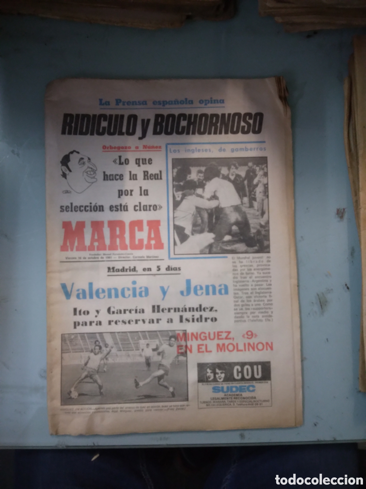 Sports collectibles: Diario Marca, 1981, 16 octubre