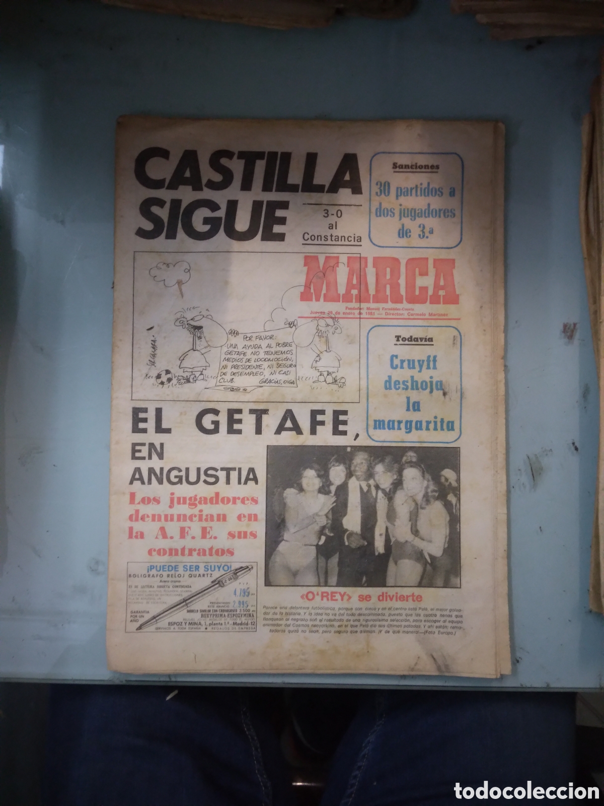 Sports collectibles: Diario Marca, 1981 29 enero