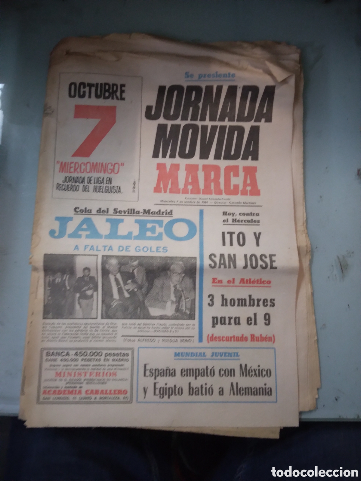 Sports collectibles: Diario Marca, 1981, 7 octubre