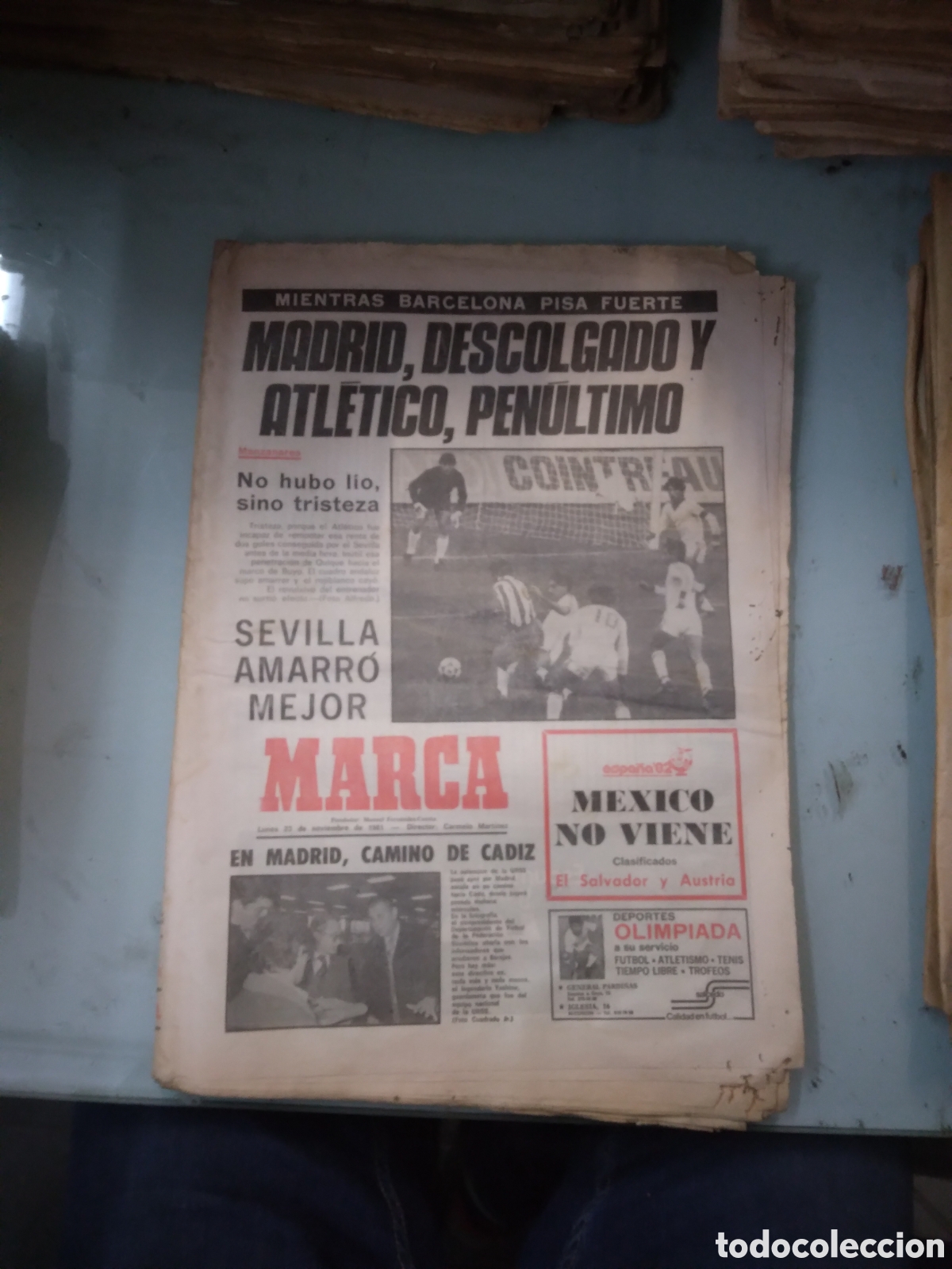 Coleccionismo deportivo: Diario Marca, 1981, 23 noviembre