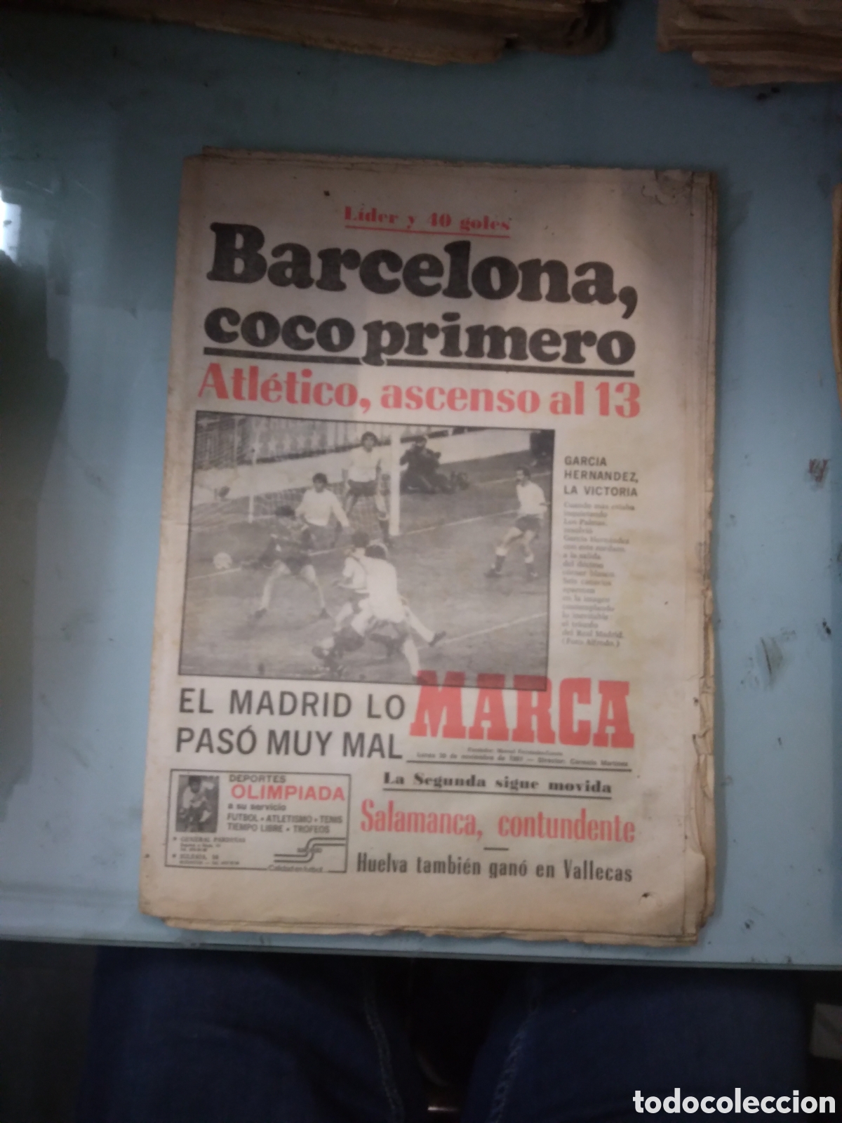Coleccionismo deportivo: Diario Marca, 1981, 30 noviembre