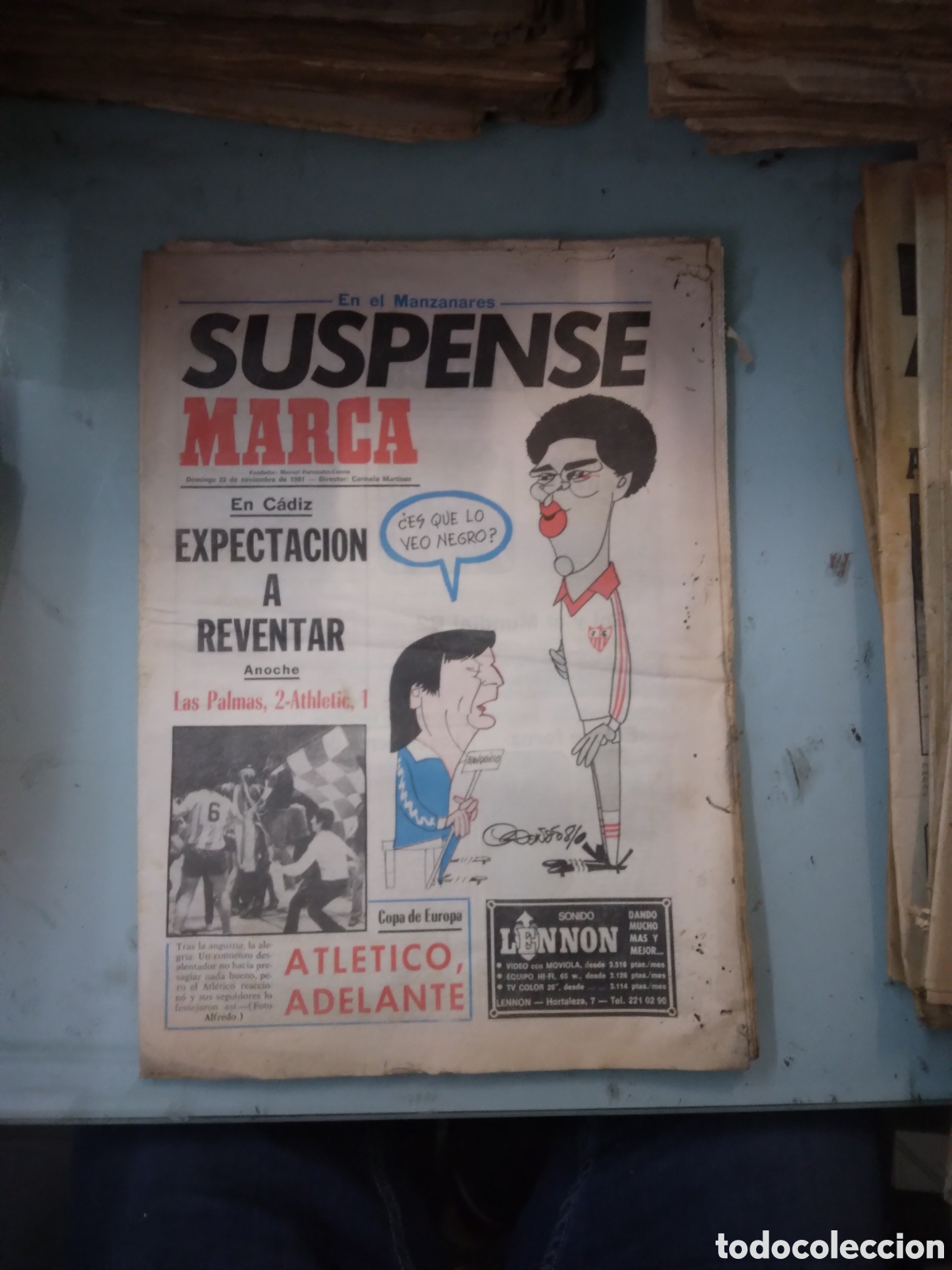 Coleccionismo deportivo: Diario Marca, 1981, 22 noviembre