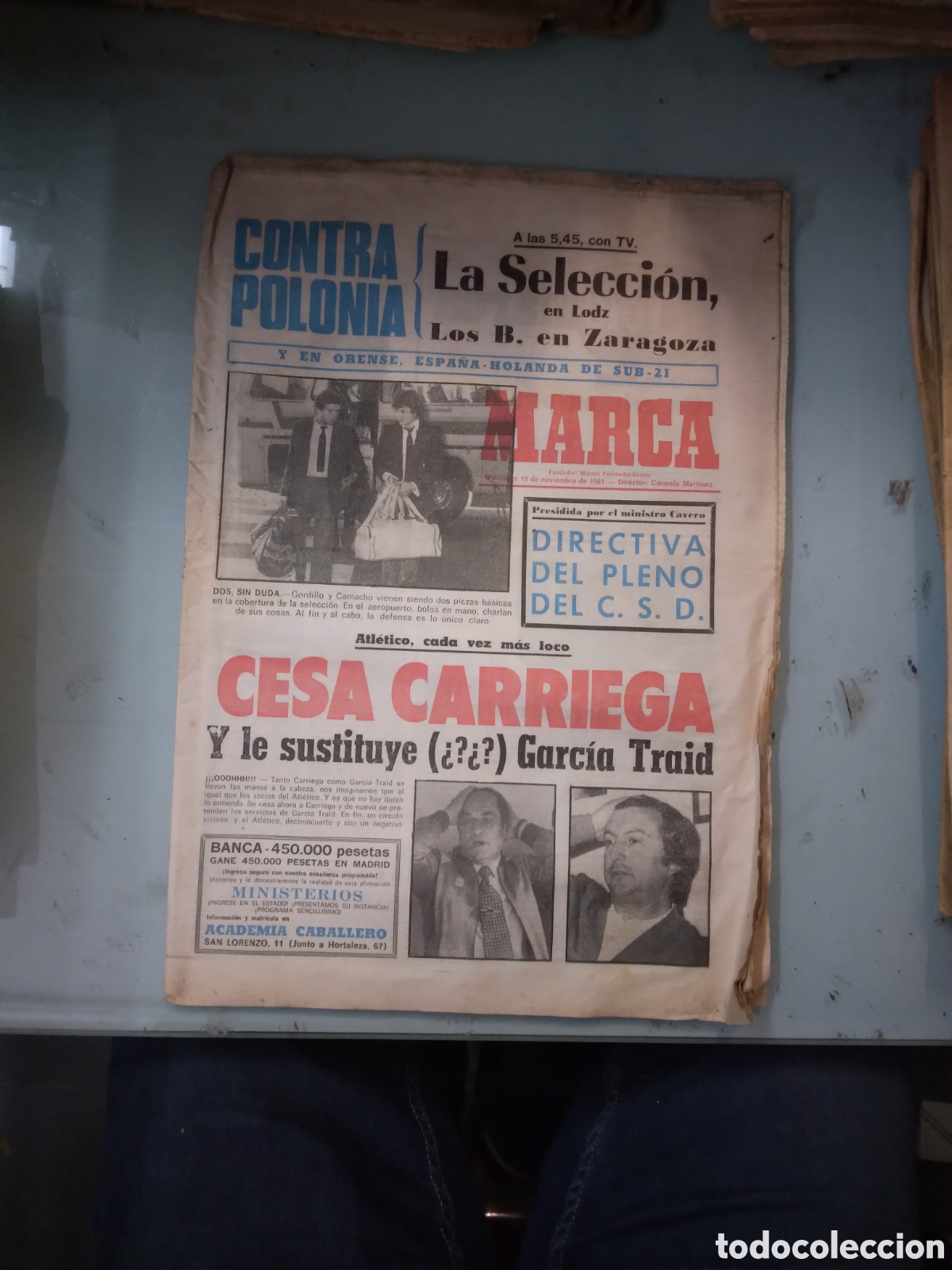Coleccionismo deportivo: Diario Marca, 1981, 18 noviembre