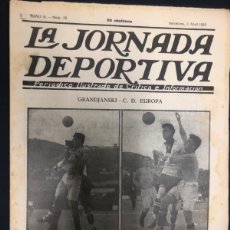 Coleccionismo deportivo: REVISTA LA JORNADA DEPORTIVA Nº 26 ABRIL 1922 PARTIDO RUGBY US SAMBOYANA- C.N ATLETIC