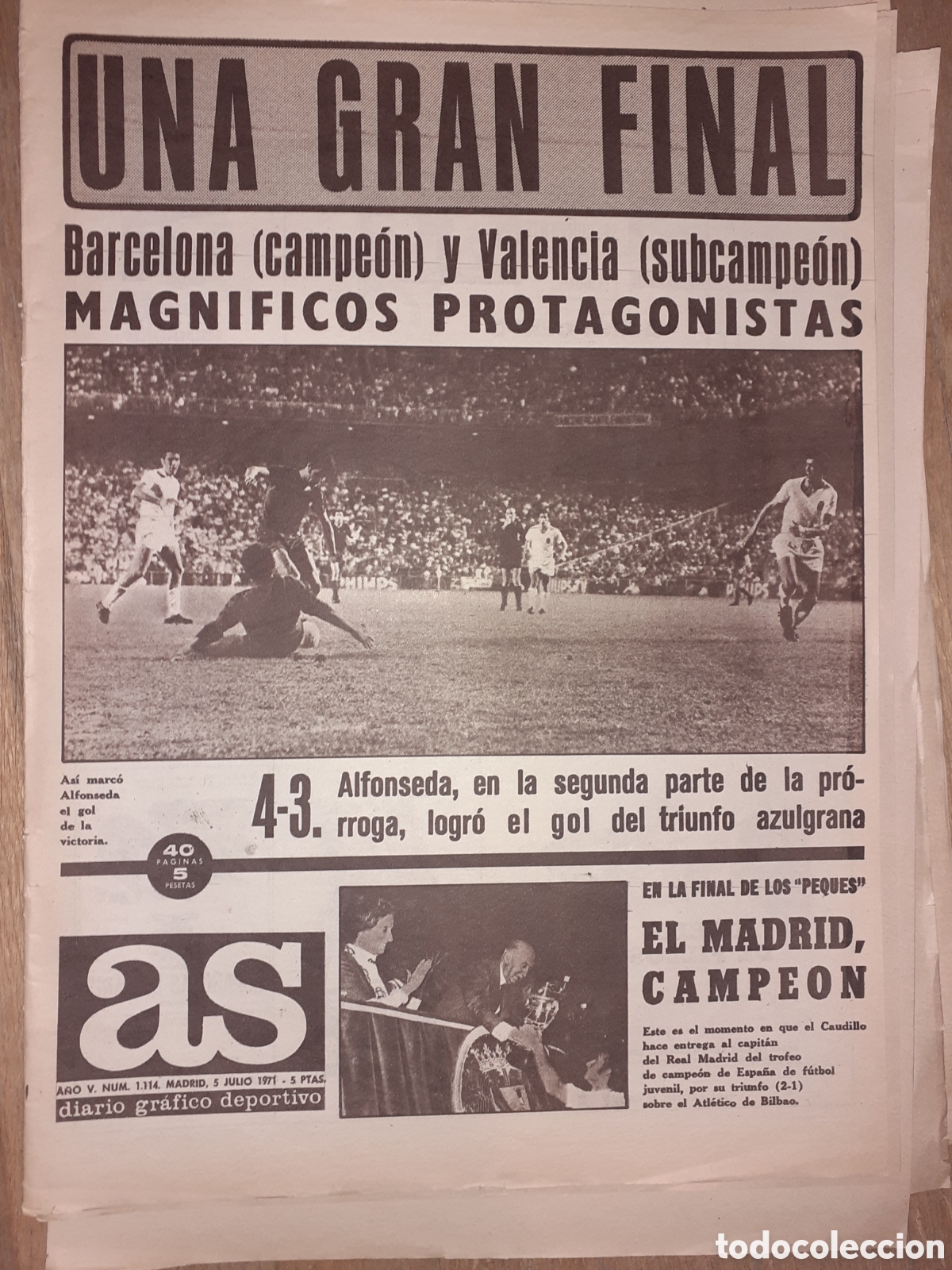 Coleccionismo deportivo: FINAL COPA GENERALISIMO BARCELONA 4 - VALENCIA 3. 1971. - Foto 1
