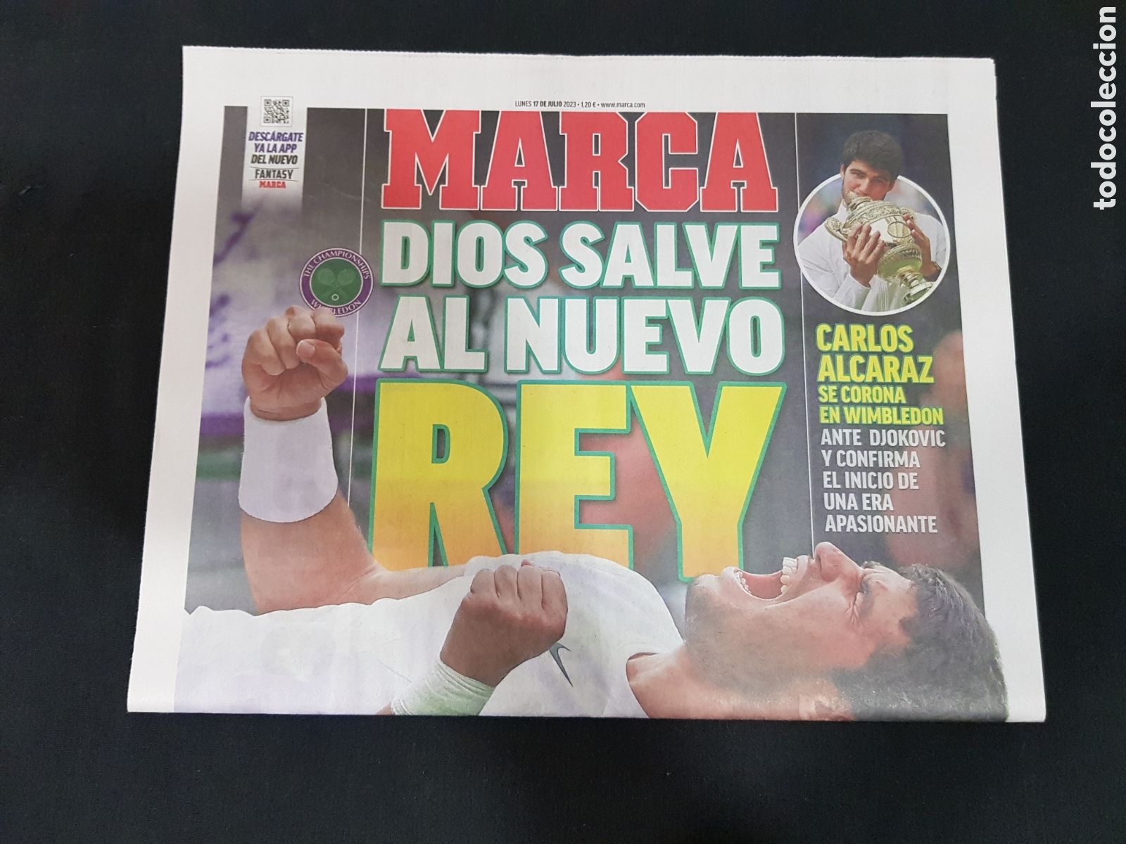 Collezionismo sportivo: Marca Lunes 17 Julio 2023. Tenis Alcaraz gana en Wimbledon