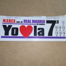 Coleccionismo deportivo: PEGATINA MARCA CON EL REAL MADRID EN EUROPA YO AMO LA 7°