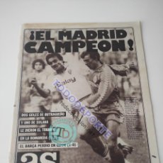 Coleccionismo deportivo: DIARIO AS - REAL MADRID CAMPEON LIGA 86/87 TEMPORADA 1986/1987 LA ROMAREDA BUTRAGUEÑO