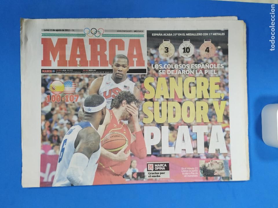 Collezionismo sportivo: Marca extra Espa&ntilde;a Plata en baloncesto en las olimpiadas de Londres 2012