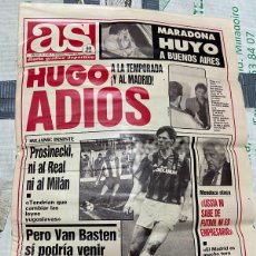 Coleccionismo deportivo: AS (3-4-1991) HUGO SANCHEZ VAN BASTEN REAL MADRID ZAPATA MARADONA ATLETICO GARCIA TRAID VALENCIA
