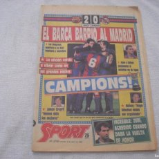 Coleccionismo deportivo: SPORT N. 3745 . 6 ABRIL 1990. EL BARÇA BARRIO AL MADRID 2/ 0