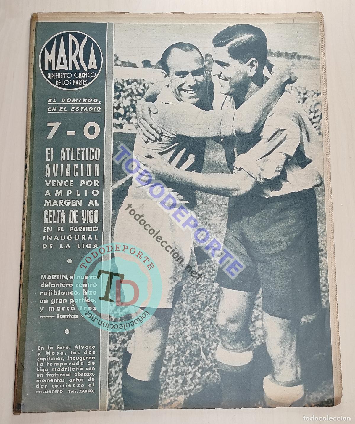 Sports collectibles: MARCA N&ordm; 44 1943 LIGA 43/44 ATLETICO AVIACION-CELTA SEVILLA - ORIO CAMPEON - EMERITENSE - GRANADA