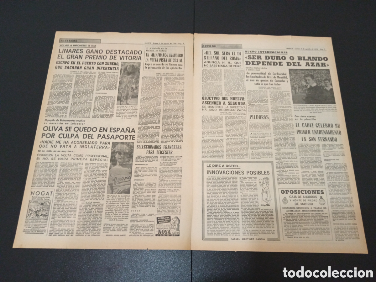 Coleccionismo deportivo: MARCA 03/08/1970 - Foto 2