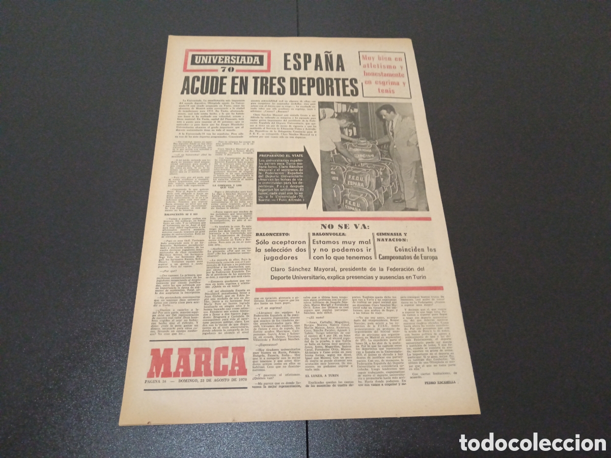 Coleccionismo deportivo: MARCA 23/08/1970 - Foto 7