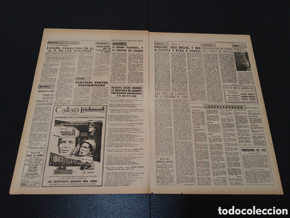 Coleccionismo deportivo: MARCA 30/08/1970 - Foto 7