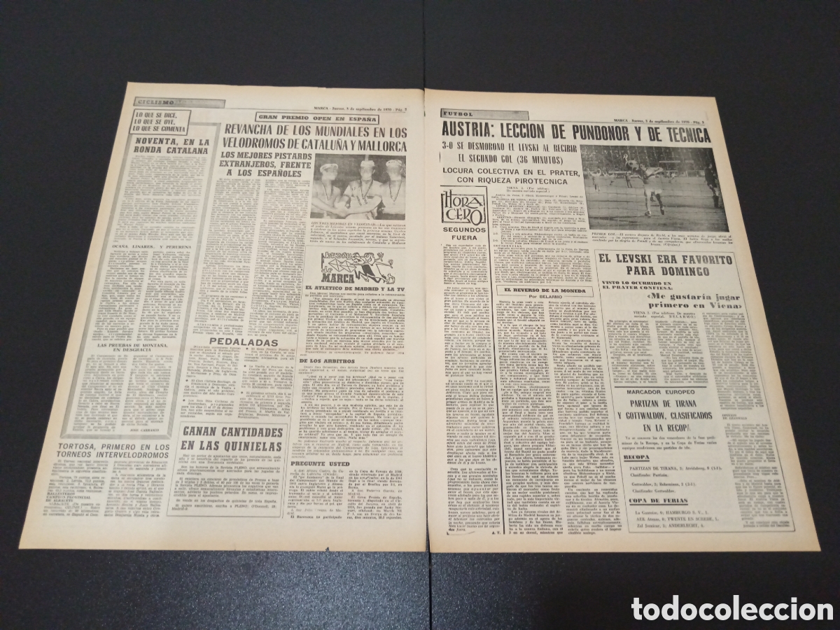 Coleccionismo deportivo: MARCA 03/09/1970 - Foto 2